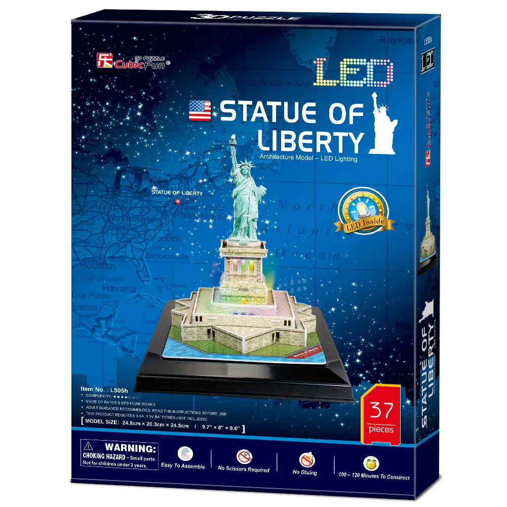CFL505H - 3D Puzzle - Statue of Liberty (LED Version) - Image 2