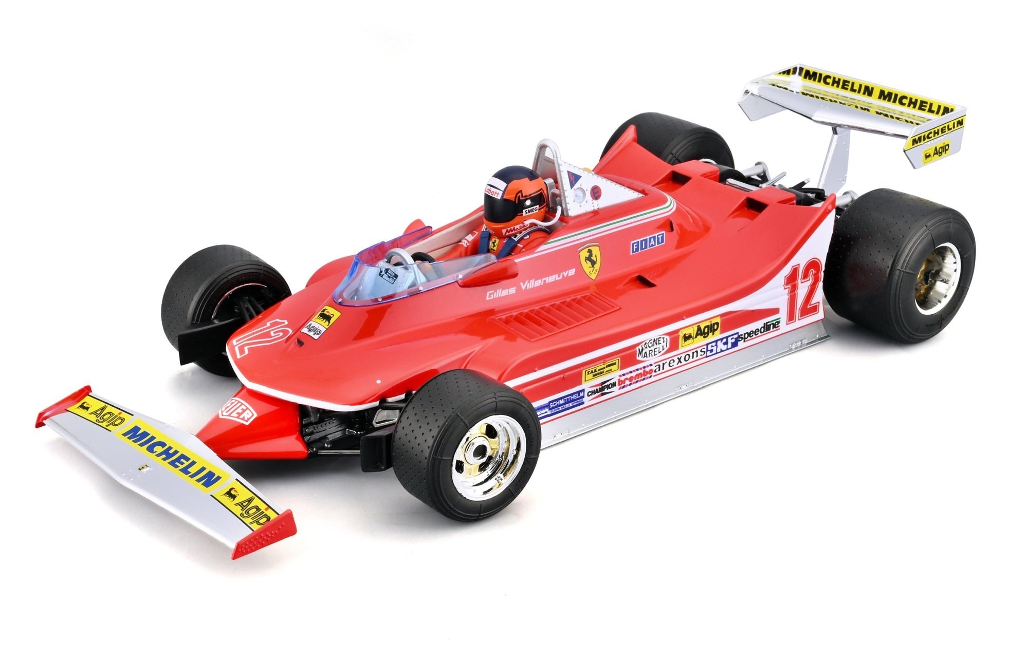 Bur18-16814-12S - 1:18 Ferrari 312T4 #12 G.Villeneuve 1979 GP South Africa Winner (24cm Long)