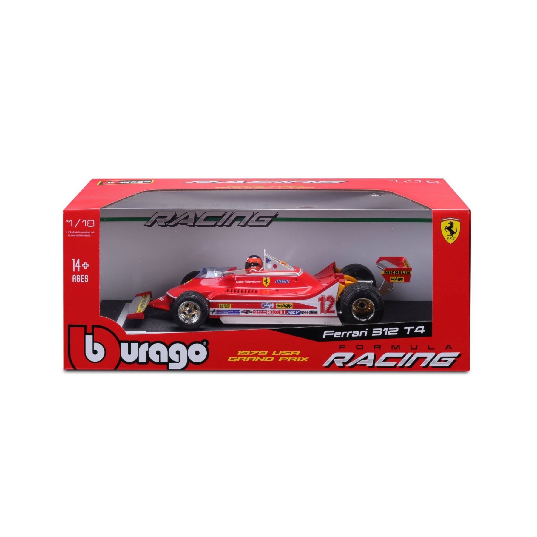 Bur18-16814-12U - 1:18 Ferrari 312T4 #12 G.Villeneuve 1979 GP USA East Winner (24cm Long) - Image 3