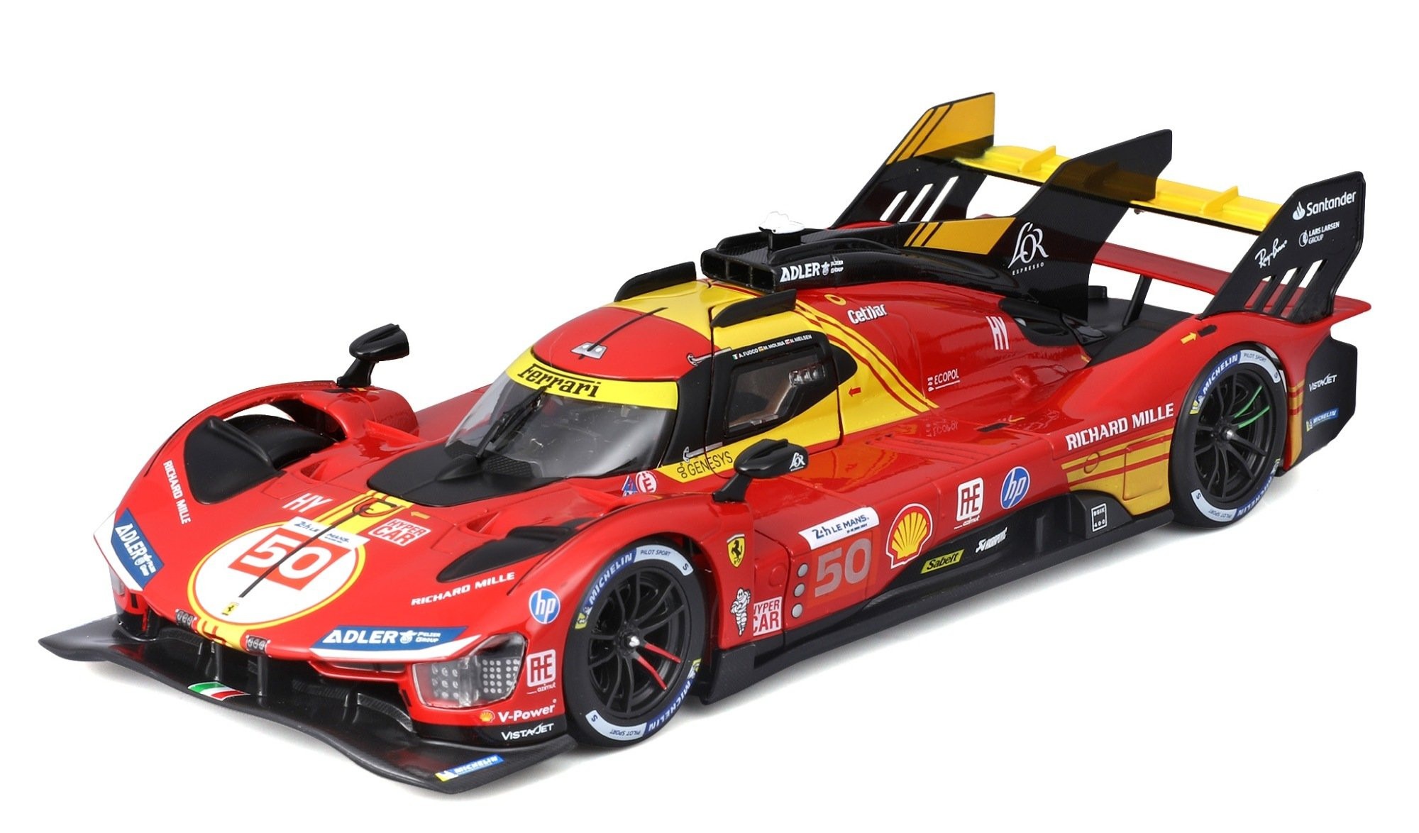 Bur18-26312 - 1:24 Ferrari 499P LM Hypercar #50 Le Mans Champion 2024 (20cm Long)