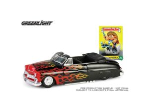GL54110-F - GreenLight 1:64 1950 Mercury Eight Convertible Lowrider - Black with Red Flames - With Peelable Sticker (7cm long)