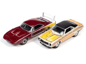 JLPK012-1 – Johnny Lightning - 1:64 1969 Chevy Camaro SS (7cm long) & 1969 Dodge Charger Daytona (8cm long) (Twin Pack)