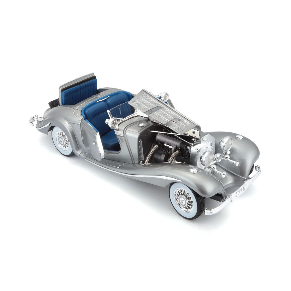 Mai36862 - 1:18 1936 Mercedes-Benz 500K Typ Specialroadster - Metallic Grey (27cm long) - Image 2