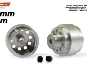 SC-4083f25 - ScaleAuto Profile Design for 2.38mm Axle. M2.5 Screw for F1 Cars. Lightweight Aluminium . Diameter: 14.0mm Width 10mm
