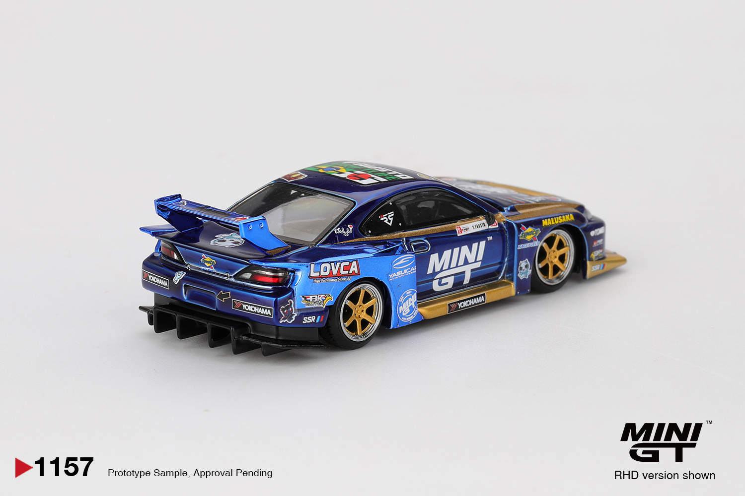 MGT01157-R - Mini GT - 1:64 Nissan Silvia (S15) LB-Super Silhouette #555 Team MINI GT Liberty Walk 2025 Formula Drift (7cm Long) - Image 2