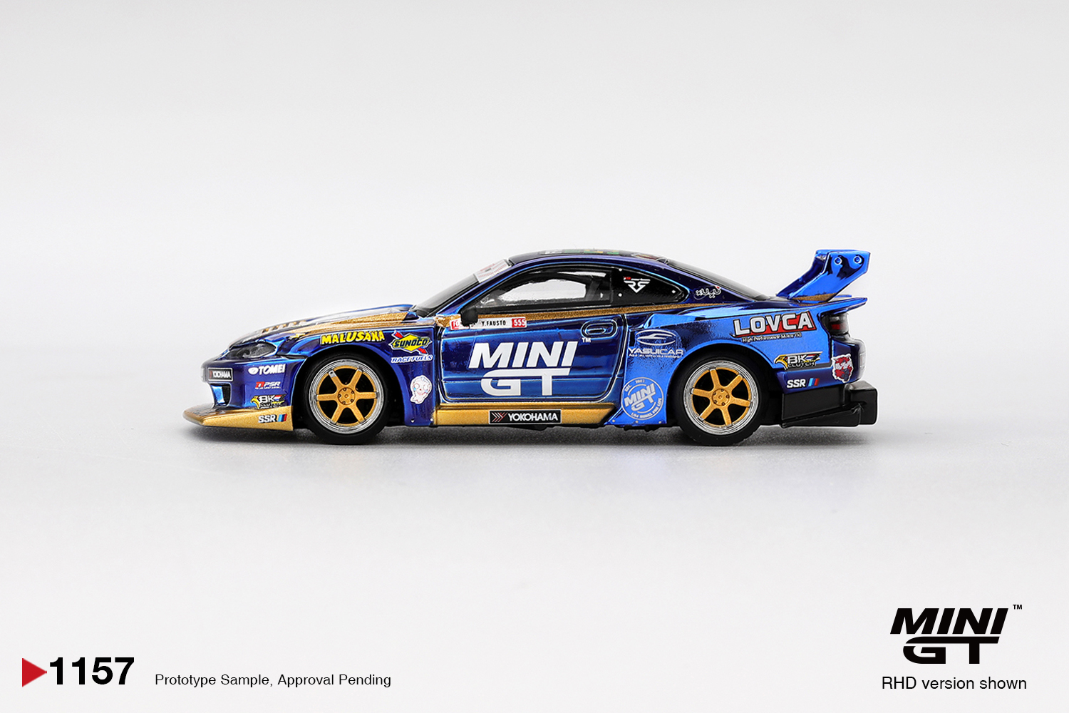 MGT01157-R - Mini GT - 1:64 Nissan Silvia (S15) LB-Super Silhouette #555 Team MINI GT Liberty Walk 2025 Formula Drift (7cm Long) - Image 3