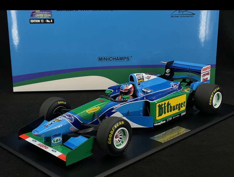 PMA517941205 - Minichamps 1:12 Benetton Ford B194 - Michael Schumacher - Australian GP 1994 - Wolrd Champion 2020 (37cm Long Resin Model)