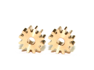 SP084112 - Sloting Plus - Press Pinion Ø7mm x 12Teeth Brass (x2)