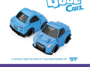 MGT-QZ00302-BL - Mini GT - 1:64 Nissan GT-R (R35) LB★WORKS Type 1, Rear Wing ver 2 Baby Blue (QubeCarz - Blister Pack) (5cm Long)
