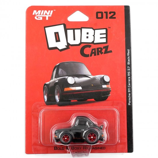 MGT-QZ00702-BL - Mini GT - 1:64 Porsche 911 Carrera RS 2.7 Black/Red (QubeCarz - Blister Pack) (5cm Long) - Image 2