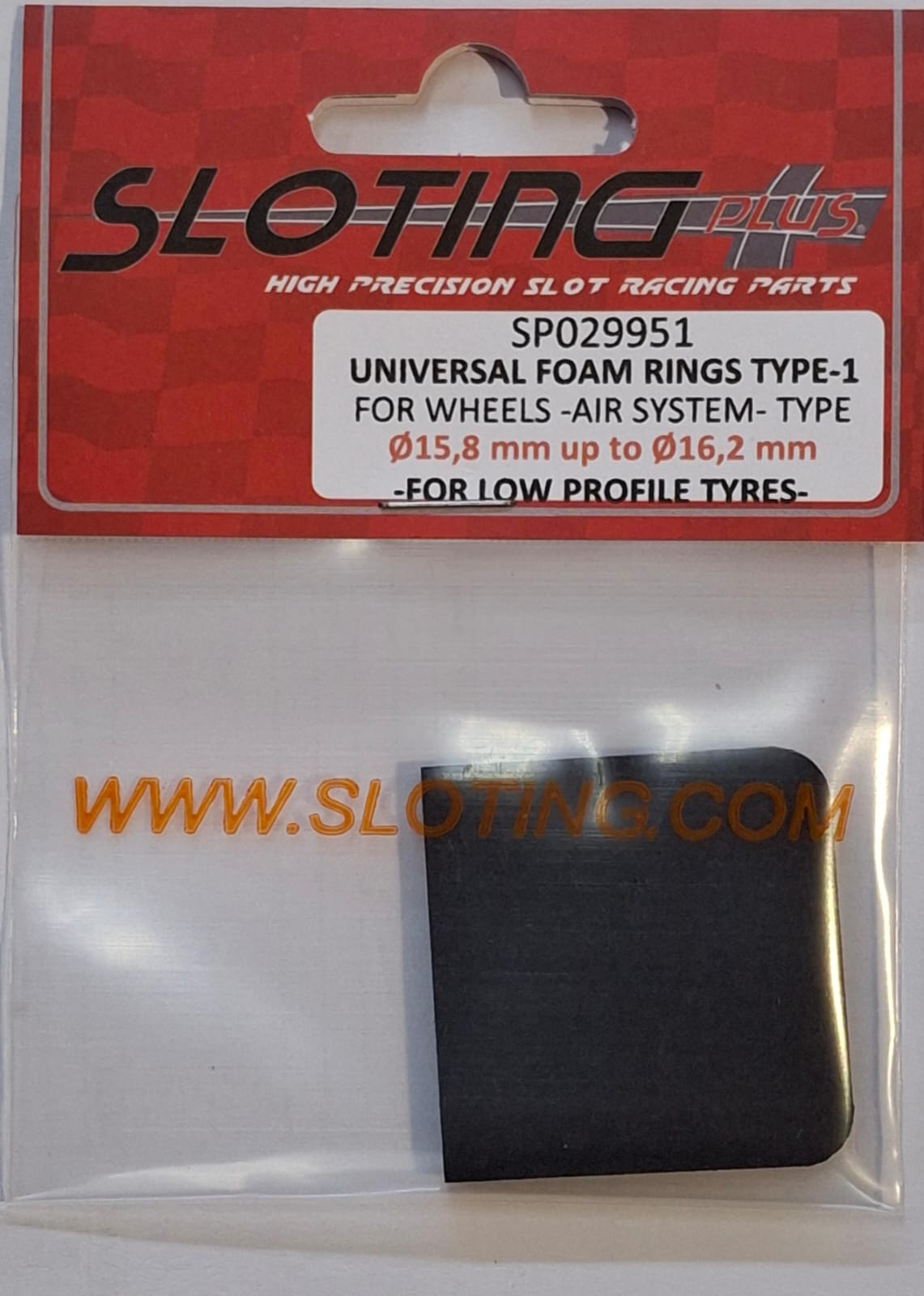 SP029951 - Sloting Plus - Universal Foam Rings Type-1 for Wheels - Air System- Type Ø15,8mm up to Ø16,2mm (Low Profile Tyres) - Image 2