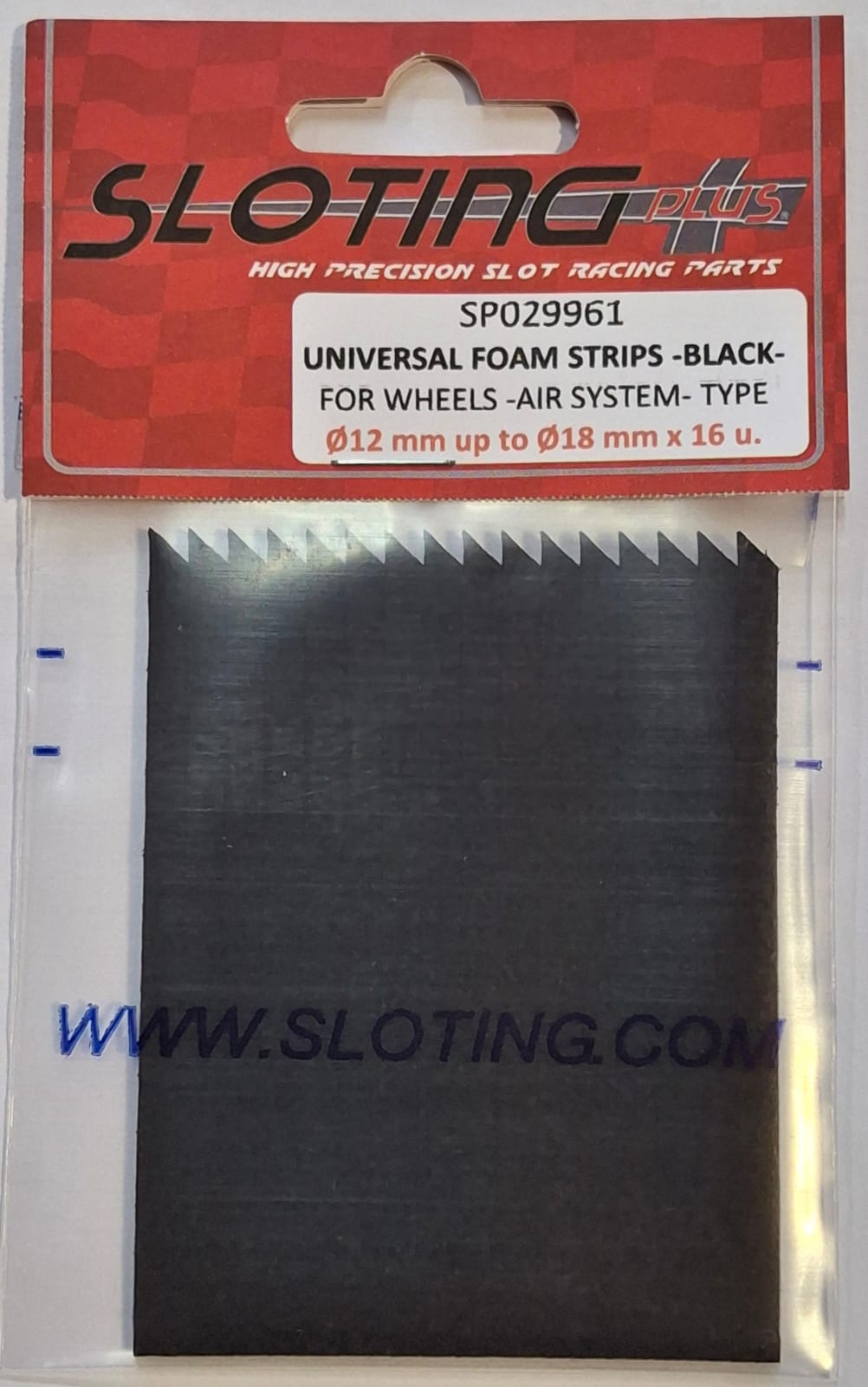 SP029961 - Sloting Plus - Universal Foam Strips (Black) for Wheels - Air System- Type Ø12mm up to Ø18mm (x16) - Image 2