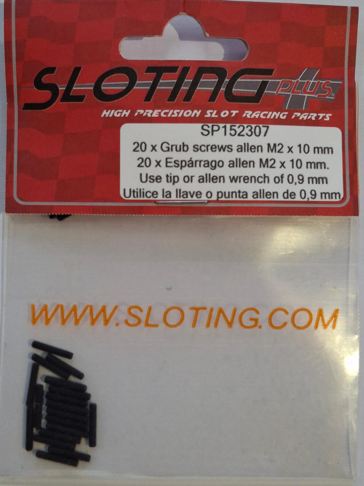SP152307 - Sloting Plus - Grub Screw Allen M2 x 10mm (x20) Use Tip or Allen Wrench of 0,9mm - Image 2