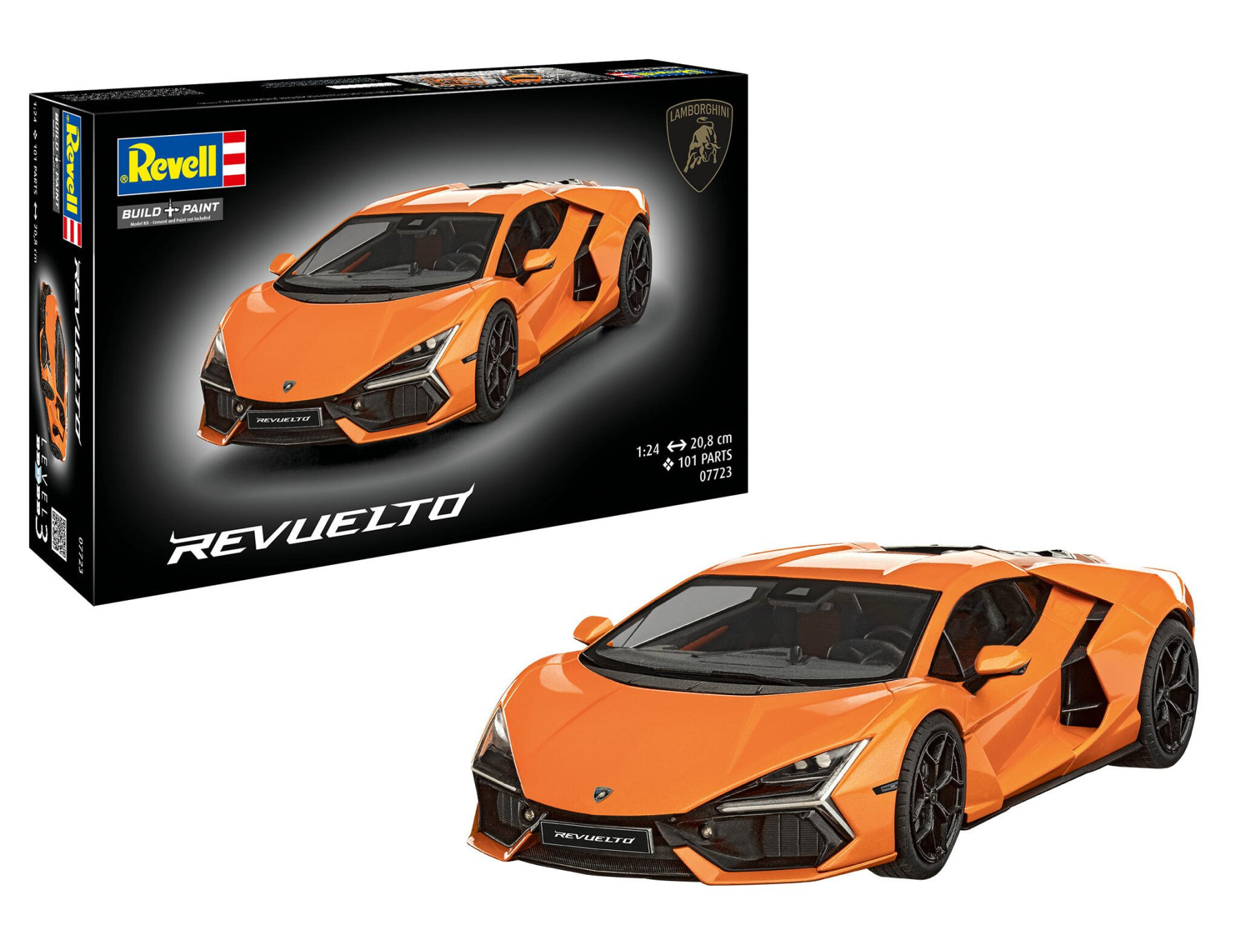 Rev07723 - Revell 1:24 Lamborghini Revuelto (Plastic Model Building Kit - 20,8cm Long) - Image 2